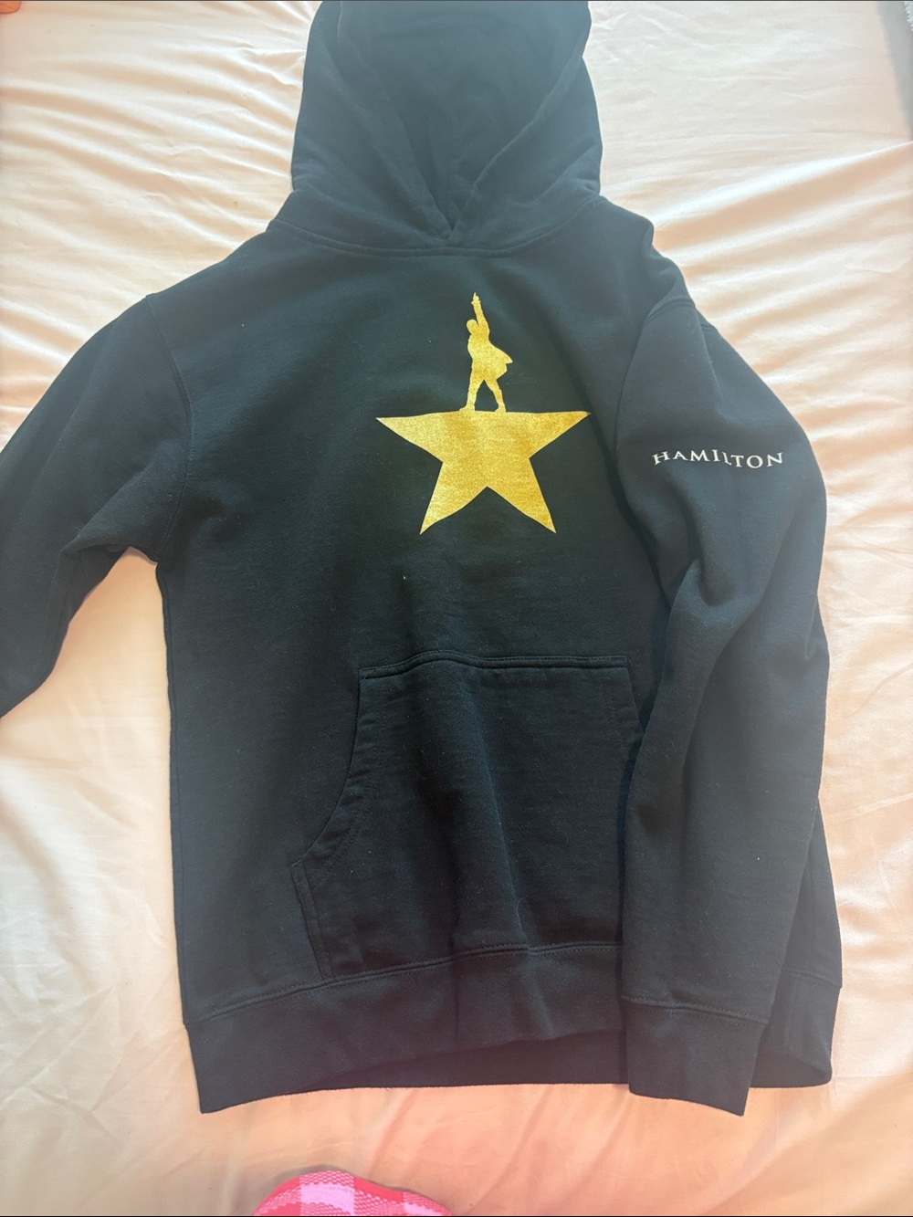 Hamilton Black Hoodie with Gold Star Silhouette from broadway show